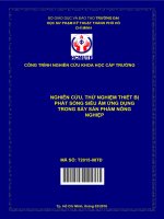 (Đề tài NCKH) nghiên cứu, thử nghiệm thiết bị phát sóng siêu âm ứng dụng trong sấy sản phẩm nông nghiệp 
