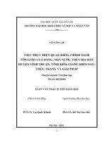thực hiện quan điểm, chính sách tôn giáo của đảng, nhà nước trên địa bàn huyện vĩnh thuận, tỉnh kiên giang hiện nay  thực trạng và giải pháp 