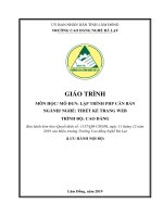 Giáo trình môn họcmô đun Lập trình PHP căn bản (Ngànhnghề Thiết kế trang web)