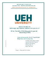 BÁO cáo đồ án môn học hệ THỐNG THÔNG TIN QUẢN lý đề tài tìm hiểu về hệ thống quản lý quan hệ khách hàng (CRM)