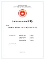 An toàn cơ sở dữ liệu Đề tài TÌM HIỂU MÃ HÓA ẢNH SỬ DỤNG LOGIC MỜ