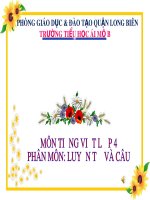 Bài giảng môn Tiếng Việt lớp 4 năm học 2020-2021 - Tuần 20: Luyện tập về câu kể - Ai làm gì? (Trường Tiểu học Ái Mộ B)