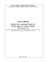 Giáo trình Linh kiện điện tử (Nghề: Điện tử công nghiệp - Sơ cấp) - Trường CĐ Nghề Kỹ thuật Công nghệ