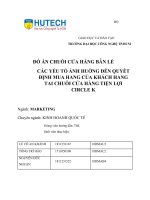 CÁC yếu tổ ẢNH HƯỞNG đến QUYẾT ĐỊNH MUA HÀNG của KHÁCH HÀNG tại CHUỖI cửa HÀNG TIỆN lợi CIRCLE k 