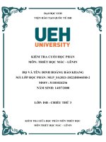 Phân tích quan điểm của triết học mác   lênin về mối quan hệ giữa vật chất và ý thức  vận dụng mối quan hệ này vào công cuộc đổi mới ở việt nam hiện nay  