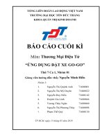 BÁO CÁO CUỐI KÌ Môn: Thương Mại Điện Tử “ỨNG DỤNG ĐẶT XE GO-GO