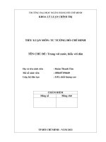 TIỂU LUẬN môn tư TƯỞNG hồ CHÍ MINH tên CHỦ đề trung với nước, hiếu với dân 