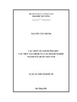 Các nhân tố ảnh hưởng đến cấu trúc tài chính của các doanh nghiệp ngành xây dựng Việt Nam.