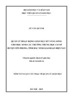 Quản lý giáo dục quản lý hoạt động giáo dục kỹ năng sống cho học sinh các trường thcs huyện yên phong, tỉnh bắc ninh giai đoạn hiện nay(klv02383) 