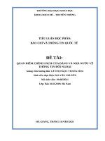 QUAN ĐIỂM CHÍNH SÁCH CỦA ĐẢNG VÀ NHÀ NƯỚC VỀ THÔNG TIN ĐỐI NGOẠI