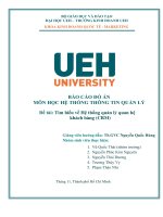 BÁO CÁO ĐỒ ÁN MÔN HỌC HỆ THỐNG THÔNG TIN QUẢN LÝ Đề tài Tìm hiểu về Hệ thống quản lý quan hệ khách hàng (CRM)