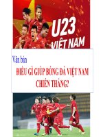 Giáo án trình chiếu ngữ văn 6 cánh diều bài điều gì giúp bóng đá việt nam chiến thắng 