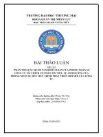 (Thảo luận) ĐỀ TÀI : PHÂN TÍCH CÁC HÀNH VI NHÓM CƠ BẢN CỦA PHÒNG NHÂN SỰ CÔNG TY TÀI CHÍNH CỔ PHẦN TÍN VIỆT. SỰ ẢNH HƯỞNG CỦA PHÒNG NHÂN SỰ ĐẾN TIẾN TRÌNH PHÁT TRIỂN ĐỔI MỚI CỦA CÔNG TY.
