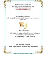 Công tác tự đánh giá chất lượng giáo dục tại trườngtrung học cơ sở Long Hoà, huyện Cần Đước, tỉnh Long An