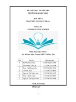 học phần nhập môn nghành sư phạm báo cáo trải nghiệm