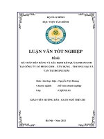 Kế toán bán hàng và xác định kết quả kinh doạnh tại công ty cổ phần gốm   xây dựng   thương mại và vận tải hoàng kim luận văn tốt nghiệp  chuyên ngành kế toán 