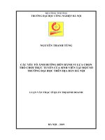 CÁC YẾU TỐ ẢNH HƯỞNG ĐẾN HÀNH VI LỰA CHỌN TRÒ CHƠI TRỰC TUYẾN CỦA SINH VIÊN TẠI MỘT SỐ TRƯỜNG ĐẠI HỌC TRÊN ĐỊA BÀN HÀ NỘI