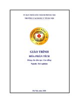 Giáo trình Hóa phân tích - Cao đẳng Y tế Hà Nội