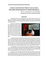 DỰ BÁO VÀ GIẢI PHÁP PHÁT TRIỂN VẬT LIỆU XÂY DỰNG TỈNH QUẢNG NAM ĐẾN NĂM 2020 VÀ TẦM NHÌN ĐẾN NĂM 2030