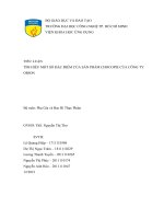 TIỀU LUẬN TÌM HIỂU MỘT SỐ ĐẶC ĐIỂM CỦA SẢN PHẨM CHOCOPIE CỦA CÔNG TY ORION