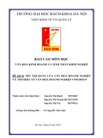 tiểu luận môn văn hoá kinh doanh và tinh thần khởi nghiệp