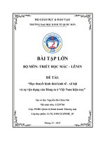 Học thuyết hình thái kinh tế - xã hội và sự vận dụng của Đảng ta ở Việt Nam hiện nay