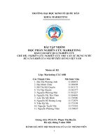 BÁO cáo kết QUẢ NGHIÊN cứu CHỦ đề NGHIÊN cứu NGHIÊN cứu NHU cầu sử DỤNG nước rửa TAY KHÔ của NGƯỜI TIÊU DÙNG VIỆT NAM 