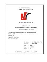 BÀI THU HOẠCH DIỄN án hồ sơ số 105 KHIẾU KIỆN QUYẾT ĐỊNH HÀNH CHÍNH TRONG LĨNH vực đất ĐAI 