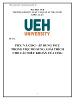 TIỂU LUẬN LUẬT THƯƠNG MẠI QUỐC TẾ: PICC VÀ CISG  SỰ KHÁC BIỆT VÀ SỰ HỖ TRỢ CỦA PICC TRONG VIỆC GIẢI THÍCH, BỔ SUNG CHO CÁC ĐIỀU KHOẢN BỎ NGÕ CỦA CISG