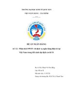 ĐỀ án NGÂN HÀNG đề tài  phân tích SWOT với dịch vụ ngân hàng điện tử tại việt nam trong bối cảnh đại dịch covid 19  