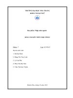 Học phần nhập môn ngành báo cáo kết THÚC học PHẦN 