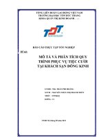 MÔ tả và PHÂN TÍCH QUY TRÌNH PHỤC vụ TIỆC cưới tại KHÁCH sạn ĐÔNG KINH 