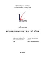 TIỂU LUẬN dự án KINH DOANH TIỆM TRÀ BÁNH 