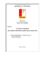 BÁO cáo đồ án tốt NGHIỆP đề tài xây DỰNG mô HÌNH NHÀ THÔNG MINH điều KHIỂN BẰNG GIỌNG nói 