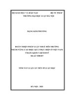 Hoàn thiện pháp luật thuế môi trường nhằm nâng cao hiệu quả thực hiện ở việt nam tt