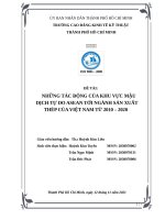 Những tác động của khu vực mậu dịch tự do ASEAN tới ngành thép 20102020