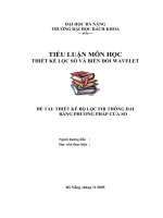 TIỂU LUẬN môn học THIẾT kế lọc số và BIẾN đổi WAVELET đề tài THIẾT kế bộ lọc FIR THÔNG dải BẰNG PHƯƠNG PHÁP cửa sổ 