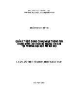 Quản lý ứng dụng công nghệ thông tin trong đào tạo theo hệ thống tín chỉ tại trường đại học mở hà nội