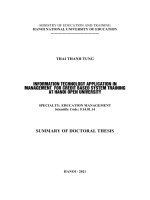 Quản lý ứng dụng công nghệ thông tin trong đào tạo theo hệ thống tín chỉ tại trường đại học mở hà nội TT TIENG ANH 