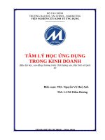 TÂM LÝ HỌC ỨNG DỤNG TRONG KINH DOANH