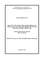 Quản lý ứng dụng công nghệ thông tin trong đào tạo theo hệ thống tín chỉ tại trường đại học mở hà nội TT 