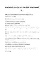 Câu hỏi trắc nghiệm môn Tài chính ngân hàng đề số 3