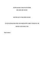 KẾ HOẠCH HOẠT ĐỘNG TRẢI NGHIỆM HƯỚNG NGHIỆP CẤP THCS