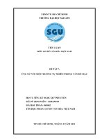 TIỂU LUẬN môn cơ sở văn hóa VIỆT NAM đề tài 7 ỨNG xử với môi TRƯỜNG tự NHIÊN TRONG vấn đề mặc 