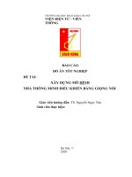 BÁO cáo đồ án tốt NGHIỆP đề tài xây DỰNG mô HÌNH NHÀ THÔNG MINH điều KHIỂN BẰNG GIỌNG nói 