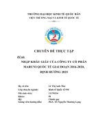 Chuyên đề thực tập tốt nghiệp chuyên ngành Kinh tế quốc tế NEU