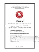 TIỂU LUẬN tác ĐỘNG của CUỘC CÁCH MẠNG CÔNG NGHIỆP lần THỨ 4 (CÁCH MẠNG 4 0) đối với THƯƠNG mại DỊCH vụ QUỐC tế TRÊN THẾ GIỚI 