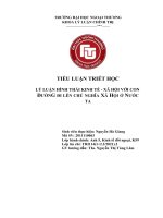 TIỂU LUẬN TRIẾT học lý LUẬN HÌNH THÁI KINH tế   xã hội với CON ĐƯỜNG đi lên CHỦ NGHĨA xã hội ở nước TA 