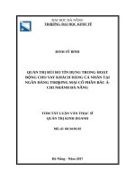 QUẢN TRỊ RỦI RO TÍN DỤNG TRONG HOẠT ĐỘNG CHO VAY KHÁCH HÀNG CÁ NHÂN TẠI NGÂN HÀNG THƯƠNG MẠI CỔ PHẦN BẮC Á-CHI NHÁNH ĐÀ NẴNG