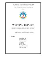 WRITING REPORT SUBJECT WORLD CIVILIZATION HISTORY topic historical periods of chinese civilization 